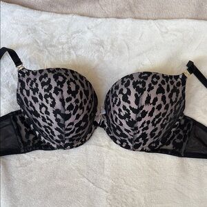 Victoria's Secret Black and Pink Leopard Bra